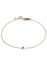 nice 14k yellow gold square ruby July birthstone baby bracelet
